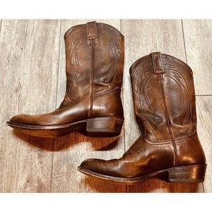Frye Womens Brown Leather Cowboy Boots ($298) size 10 pointed toe western